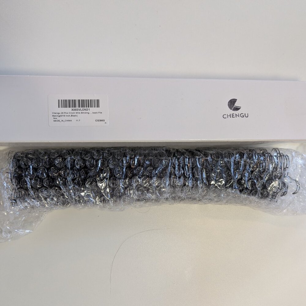 Chengu 20 Pcs Cinch Wire Binding Twin 9/16 Inch, Black